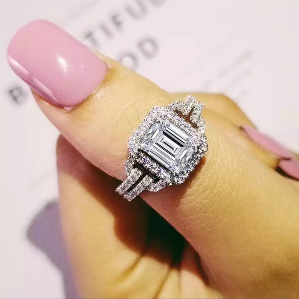 New Women’s 925 Silver Engagement Diamond Ring